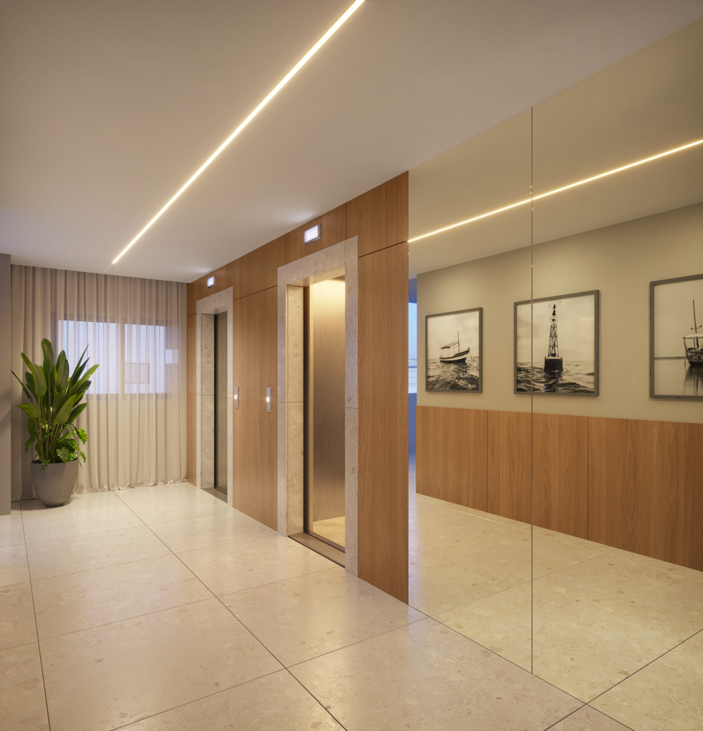 Hall de acesso às torres