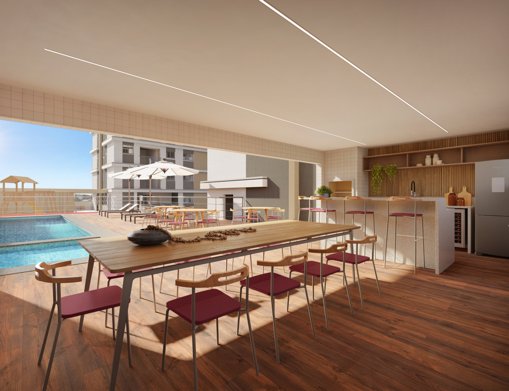 Espaço gourmet com churrasqueira